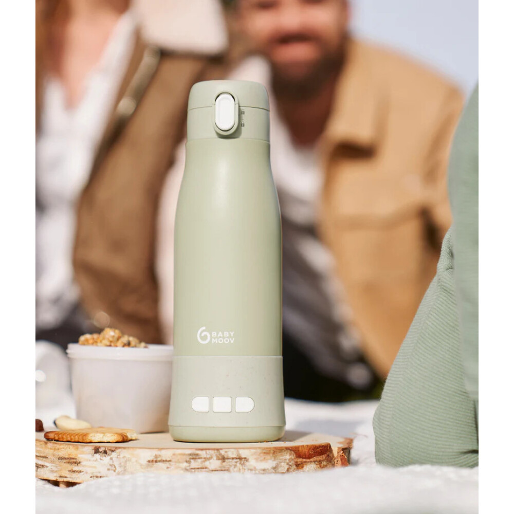 Incalzitor de biberoane portabil si reincarcabil Babymoov, Moov & Feed, Sage Green