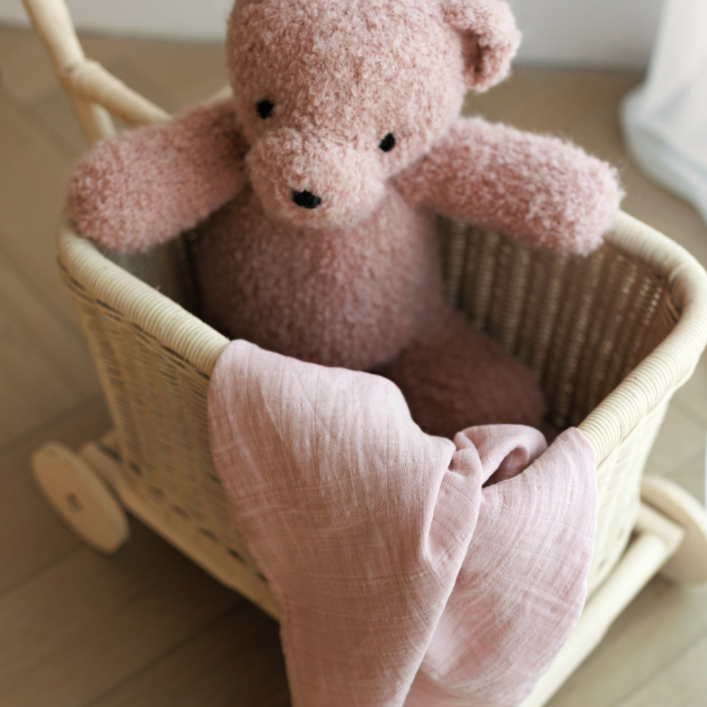 Muselina multifunctionala din bumbac 100% organic, ONINO HUG.me, Warm Peach, x1 bucata, 120 x 120 cm, certificata GOTS