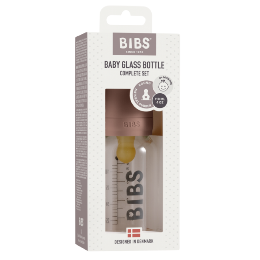 BIBS - Set complet biberon din sticla anticolici, 110 ml, Woodchuck
