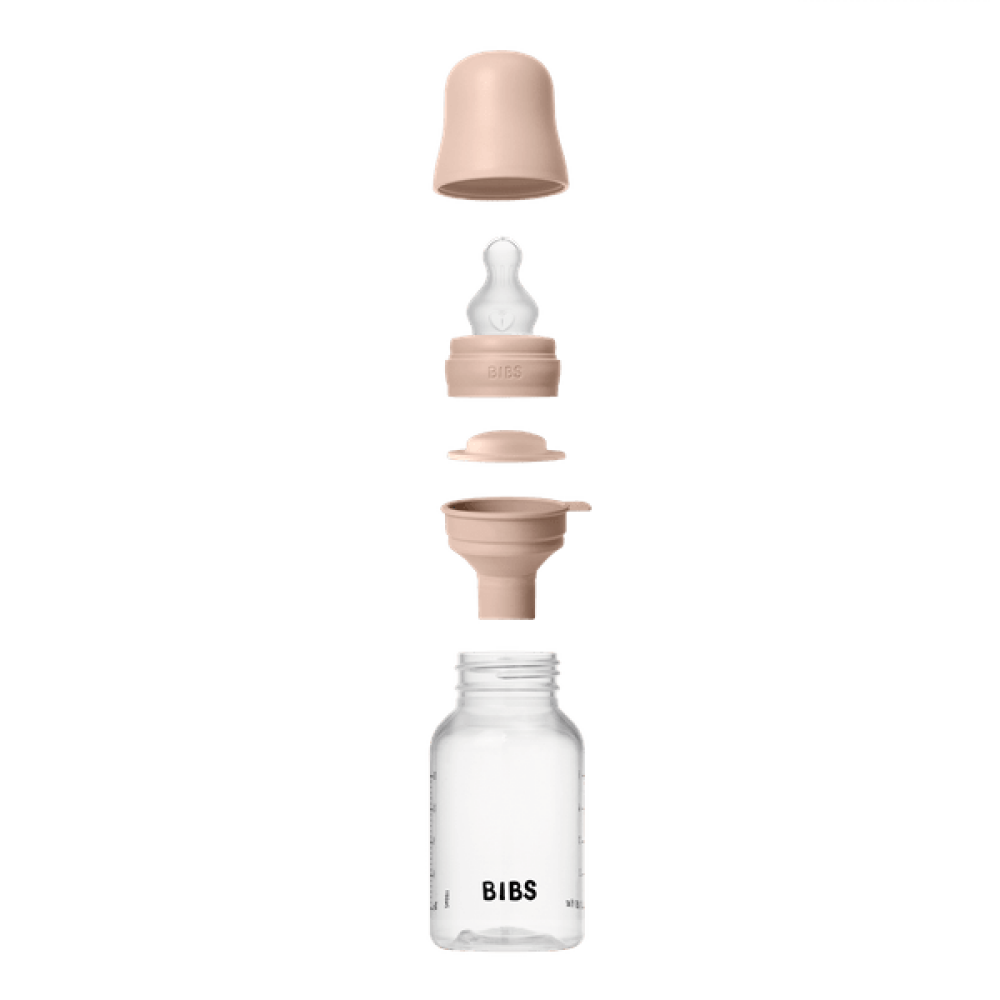BIBS - Set complet biberon anticolici PP fara BPA, 150 ml, Silicon, Blush