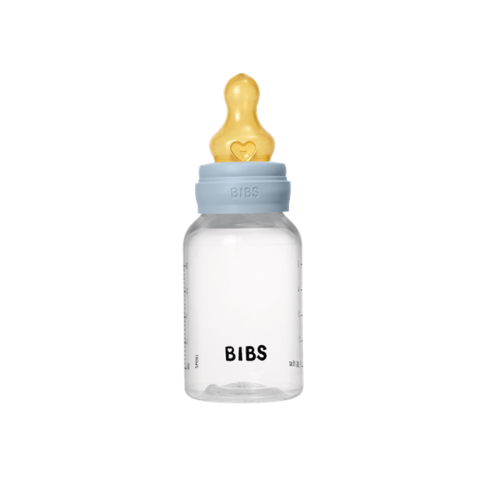 BIBS - Set complet biberon anticolici PP fara BPA, 150 ml, Latex, Baby Blue
