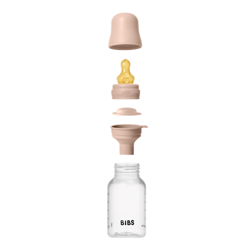BIBS - Set complet biberon anticolici PP fara BPA, 150 ml, Latex, Blush