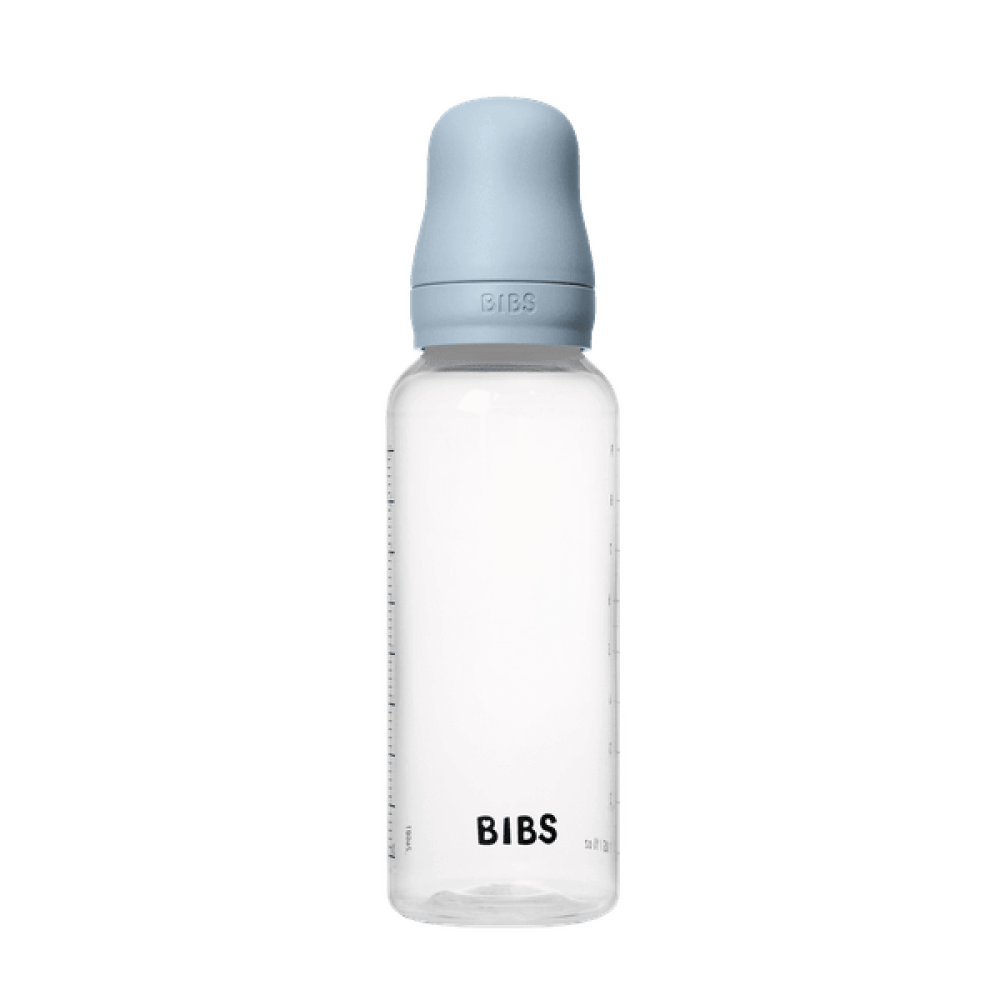 BIBS - Set complet biberon anticolici PP fara BPA, 270 ml, Silicon, Baby Blue
