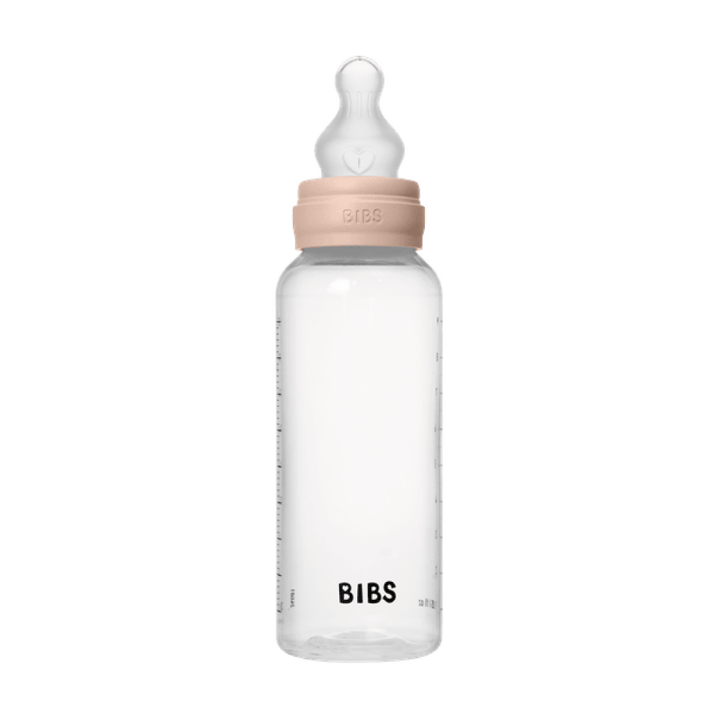 BIBS - Set complet biberon anticolici PP fara BPA, 270 ml, Silicon, Blush