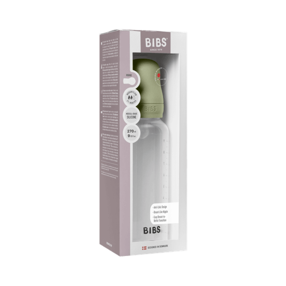 BIBS - Set complet biberon anticolici PP fara BPA, 270 ml, Silicon, Sage