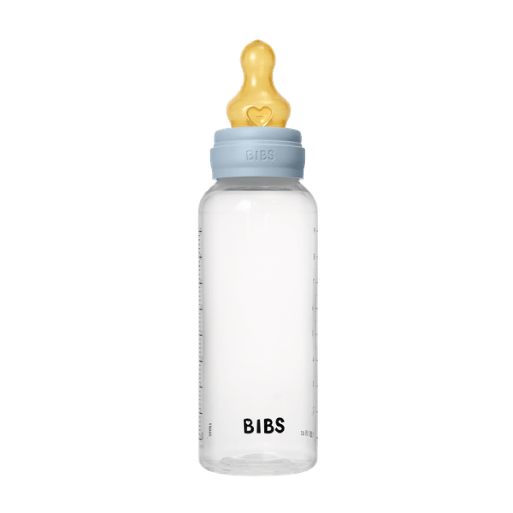 BIBS - Set complet biberon anticolici PP fara BPA, 270 ml, Latex, Baby Blue