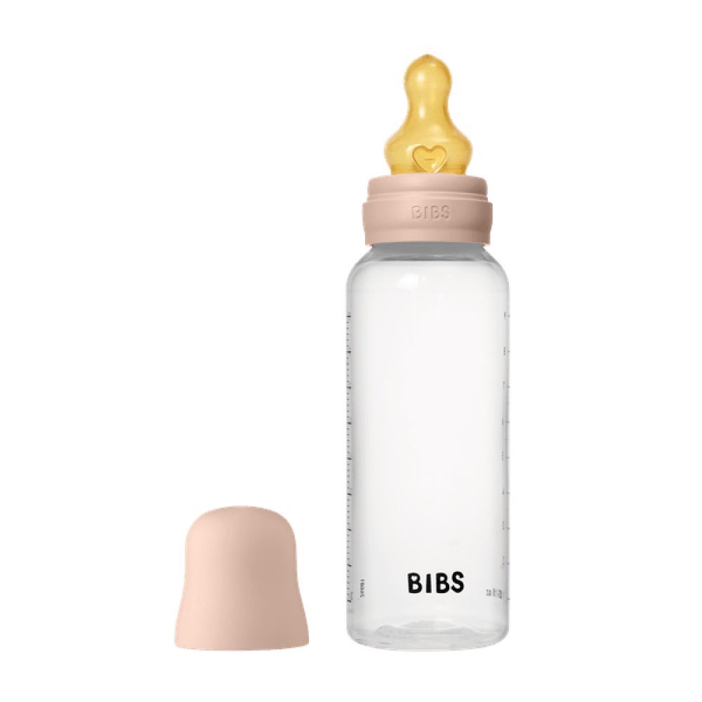 BIBS - Set complet biberon anticolici PP fara BPA, 270 ml, Latex, Blush