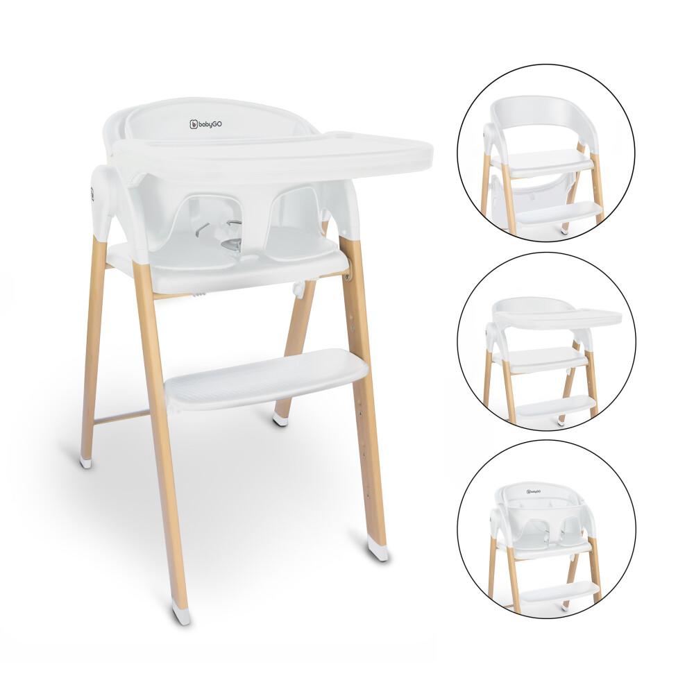 Scaun de masa transformabil BabyGo Levels, Alb
