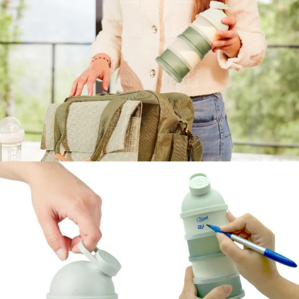 Dozator lapte praf Babymoov Babydose Mineral Green