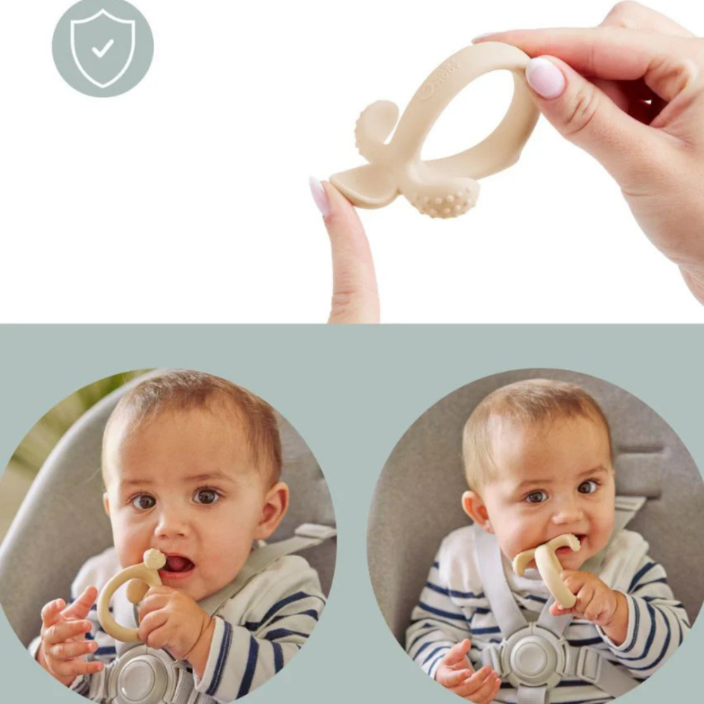 Lingurita Babymoov 2-in-1 din silicon pentru diversificare si dentitie