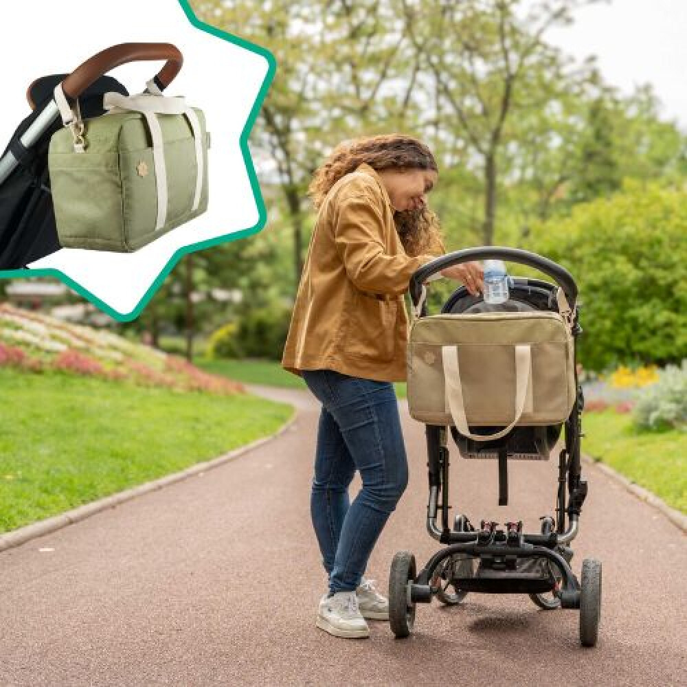 Geanta pentru scutece tip bowling Badabulle Olive