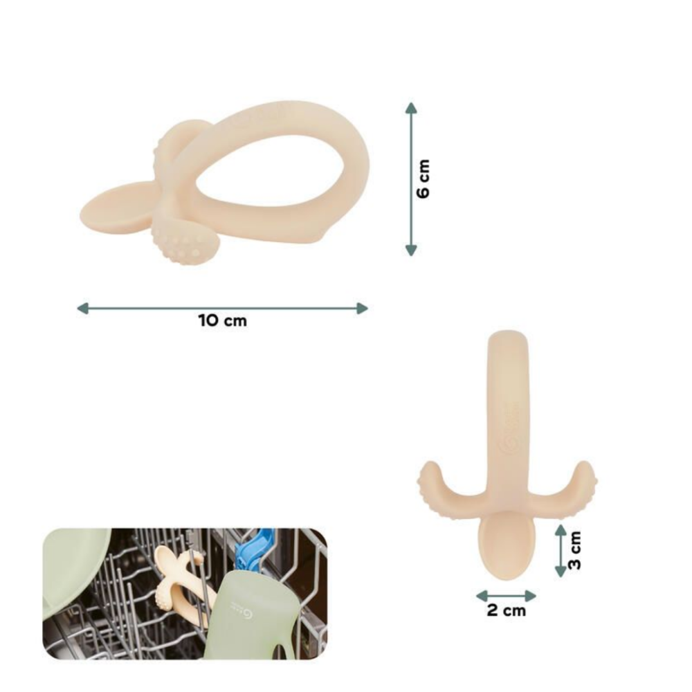 Lingurita Babymoov 2-in-1 din silicon pentru diversificare si dentitie