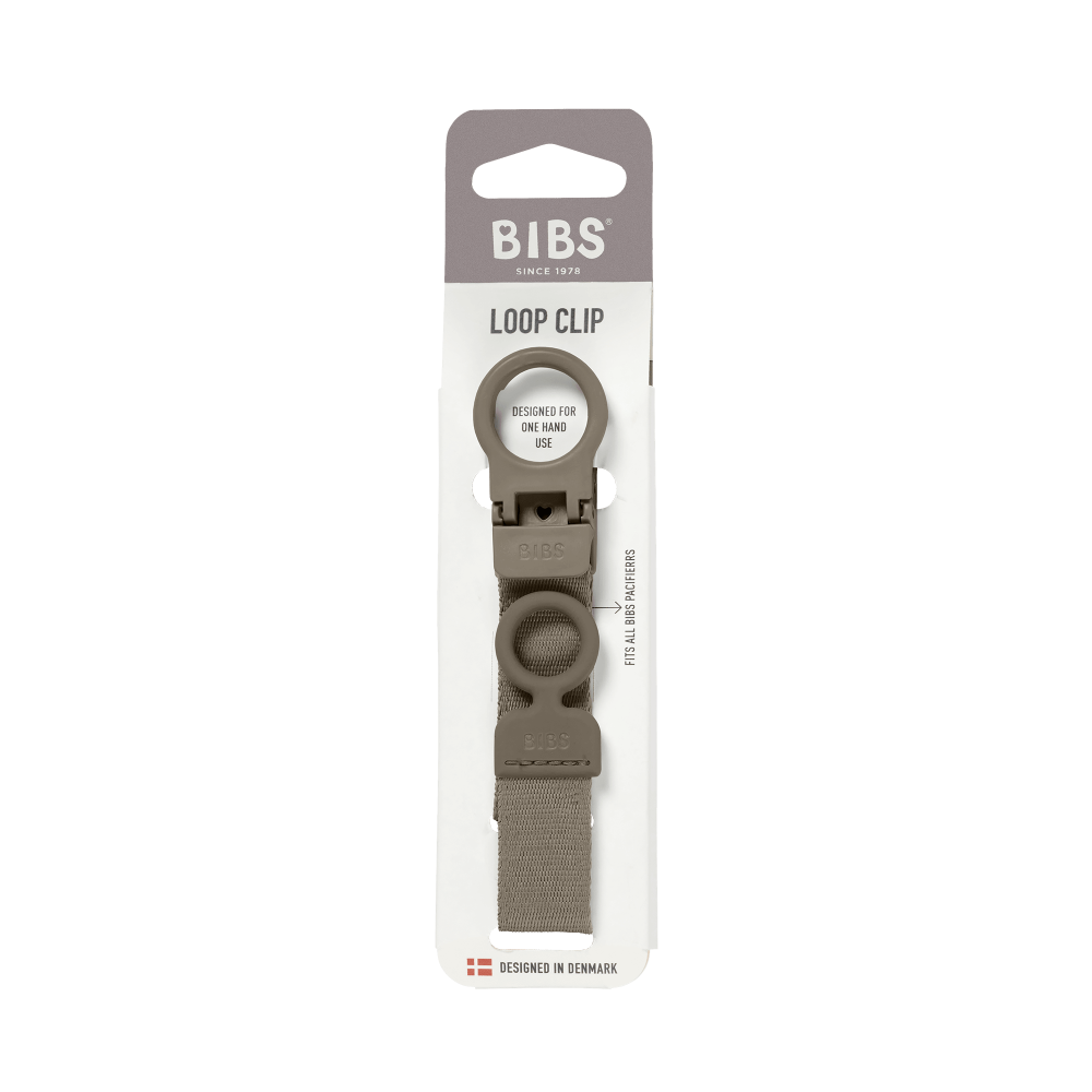 Lantisor clip BIBS Loop pentru suzeta, Dark Oak