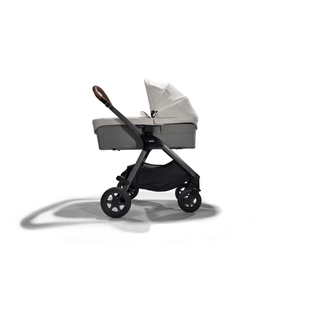 Carucior pentru copii Joie Parcel ultracompact 2 in 1, nastere - 22 kg, Signature Oyster (Carucior Parcel Oyster + Landou Ramble XL Oyster)