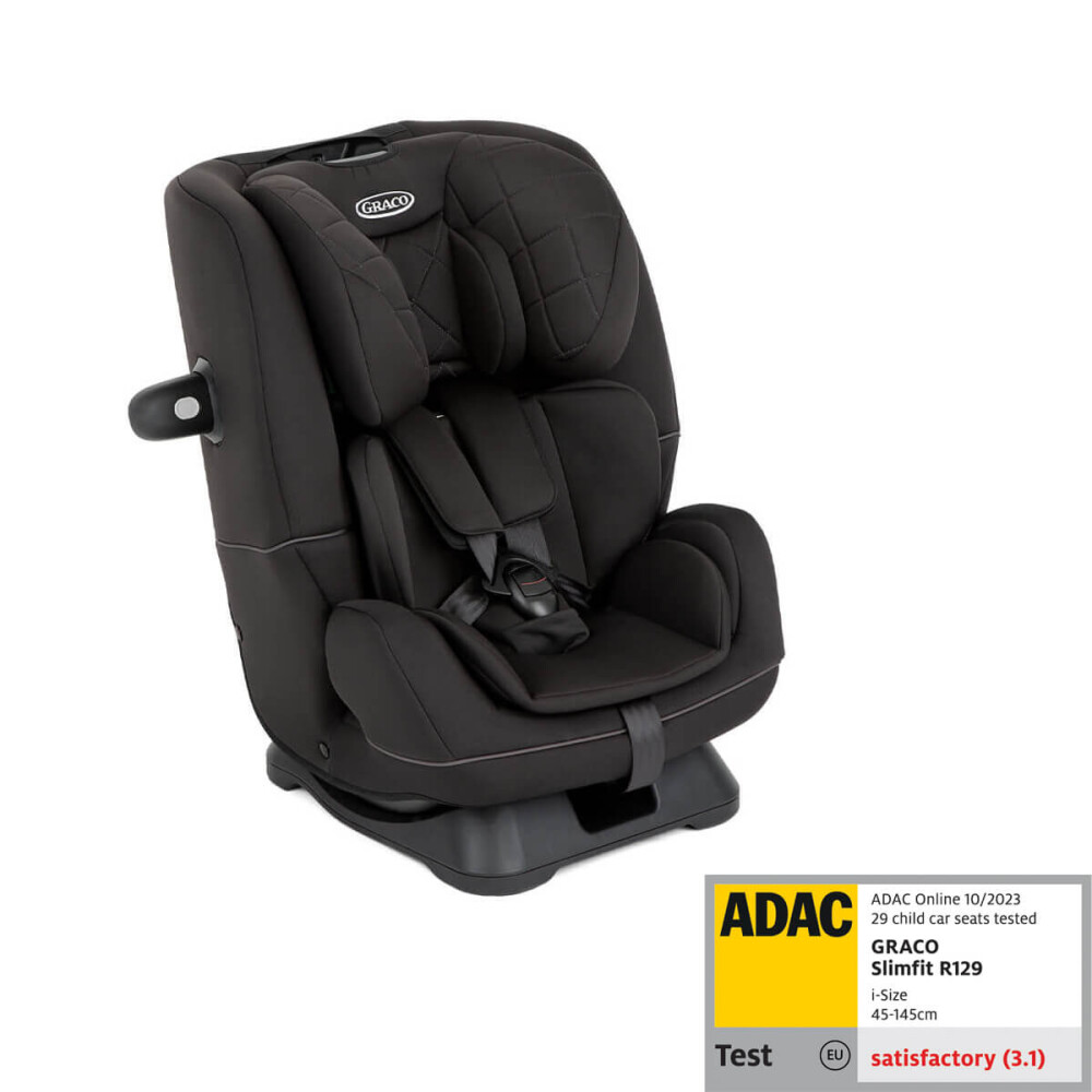 Scaun auto Graco SlimFit Midnight, 40-145 cm, certificat R129 si testat ADAC