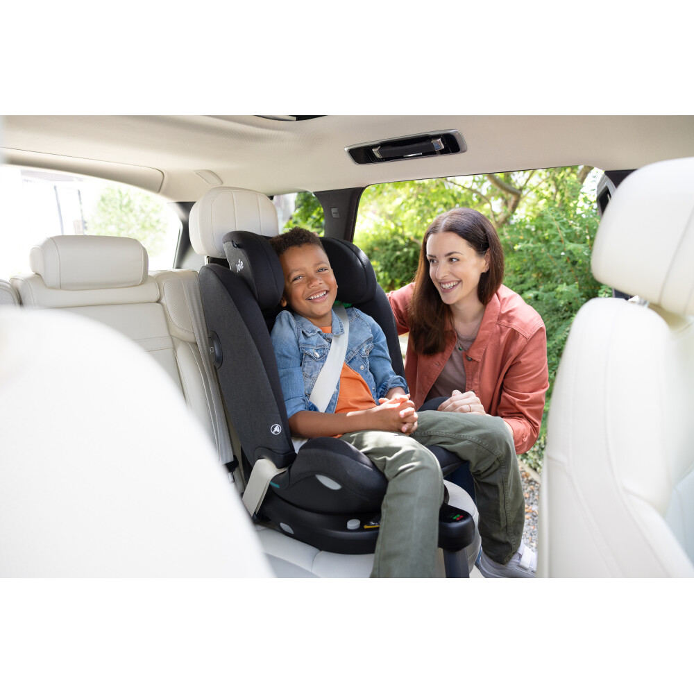 Scaun auto pentru copii Joie i-Size i-Pivot 360° Dark Slate, nastere - 105 cm, testat Suplimentar la impact lateral, frontal si din spate