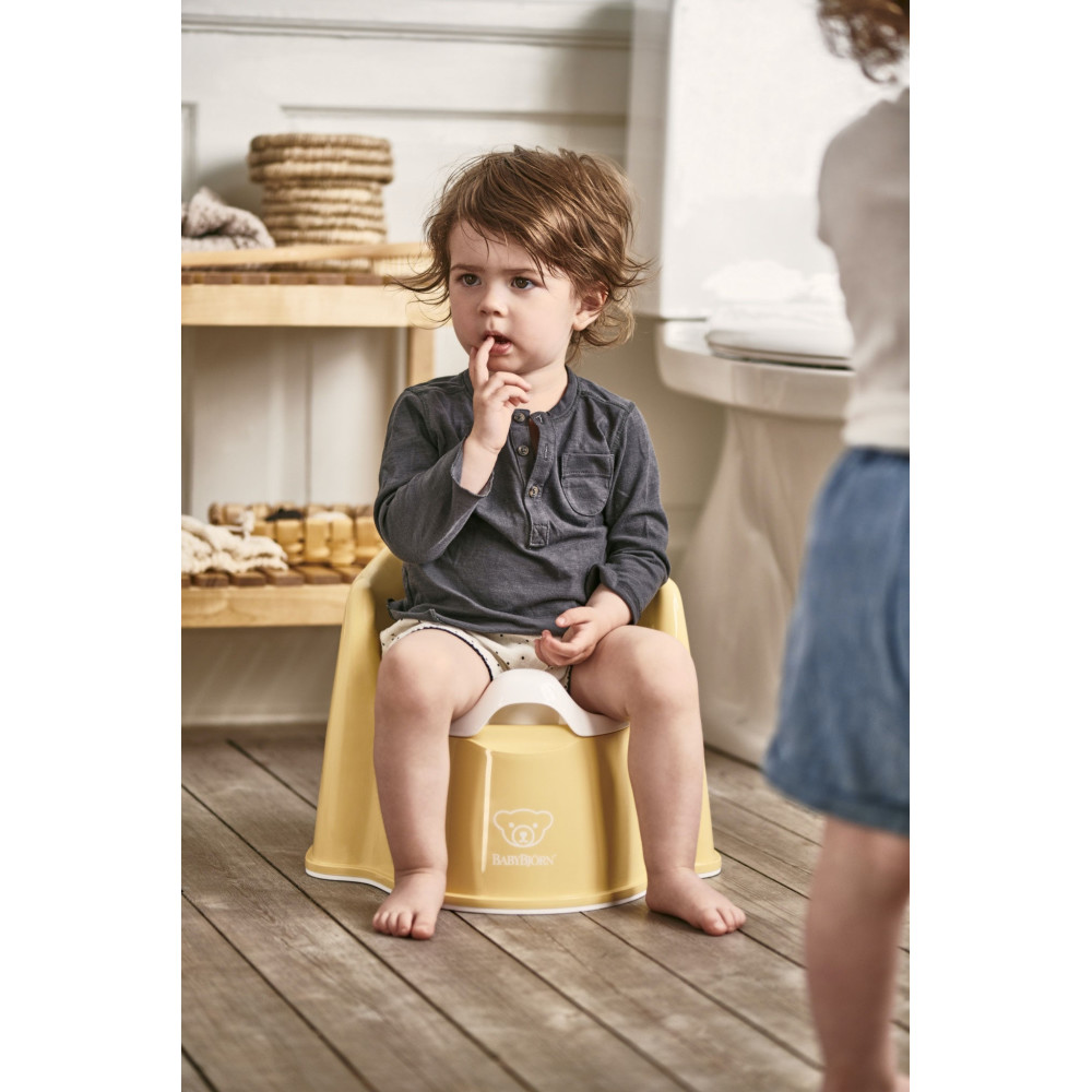 BabyBjorn - Olita cu protectie spate Potty Chair Powder Yellow/white