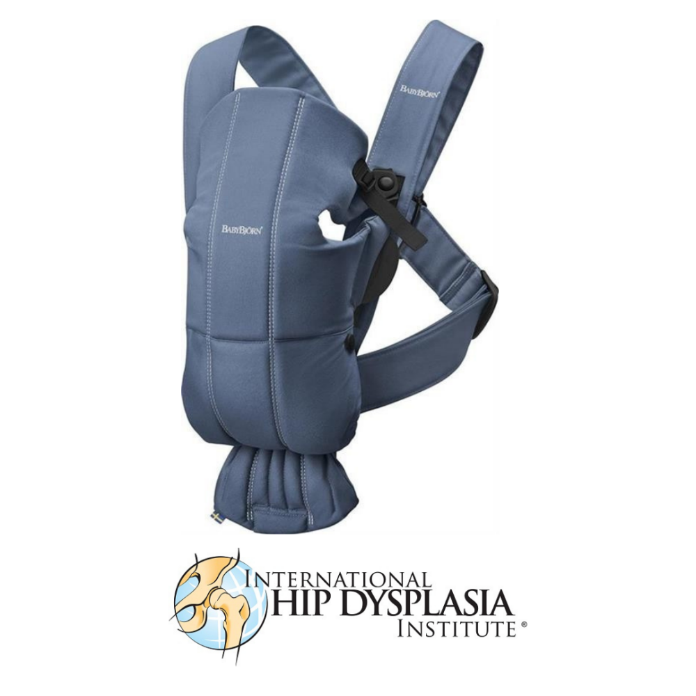 BabyBjorn - Marsupiu anatomic Mini, cu pozitii multiple de purtare – Vintage Indigo, Bumbac