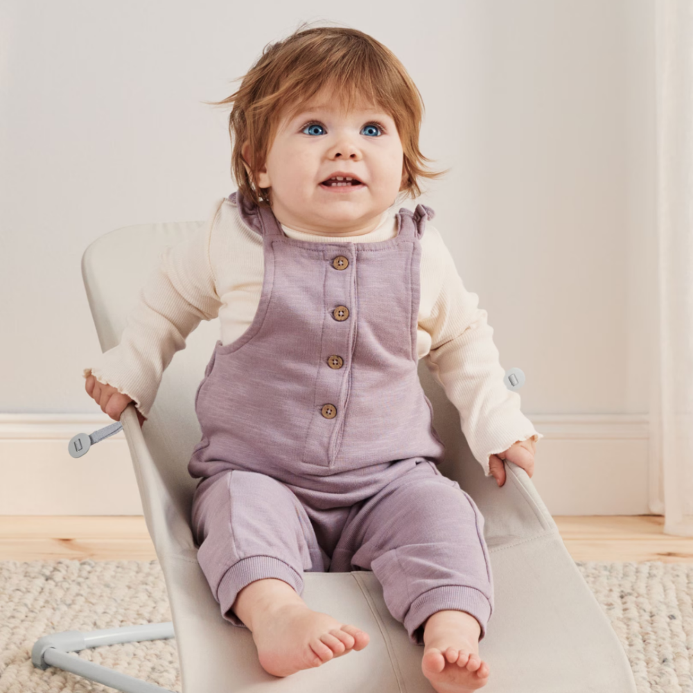 Balansoar BabyBjorn Bliss din material 3D Jersey, Light Beige