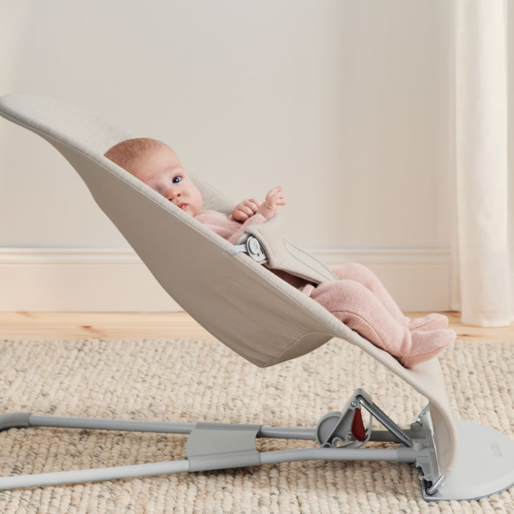 Balansoar BabyBjorn Bliss din material 3D Jersey, Light Beige