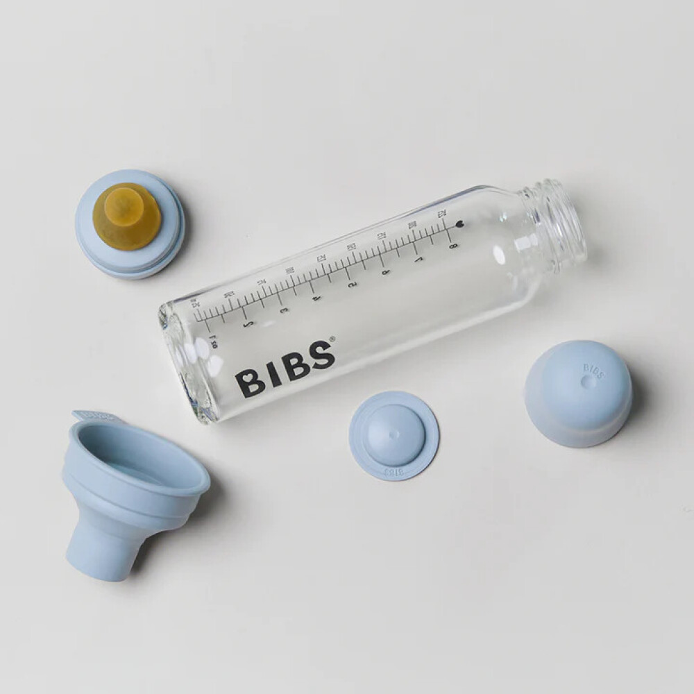 BIBS - Set complet biberon din sticla anticolici, 225 ml, Sage