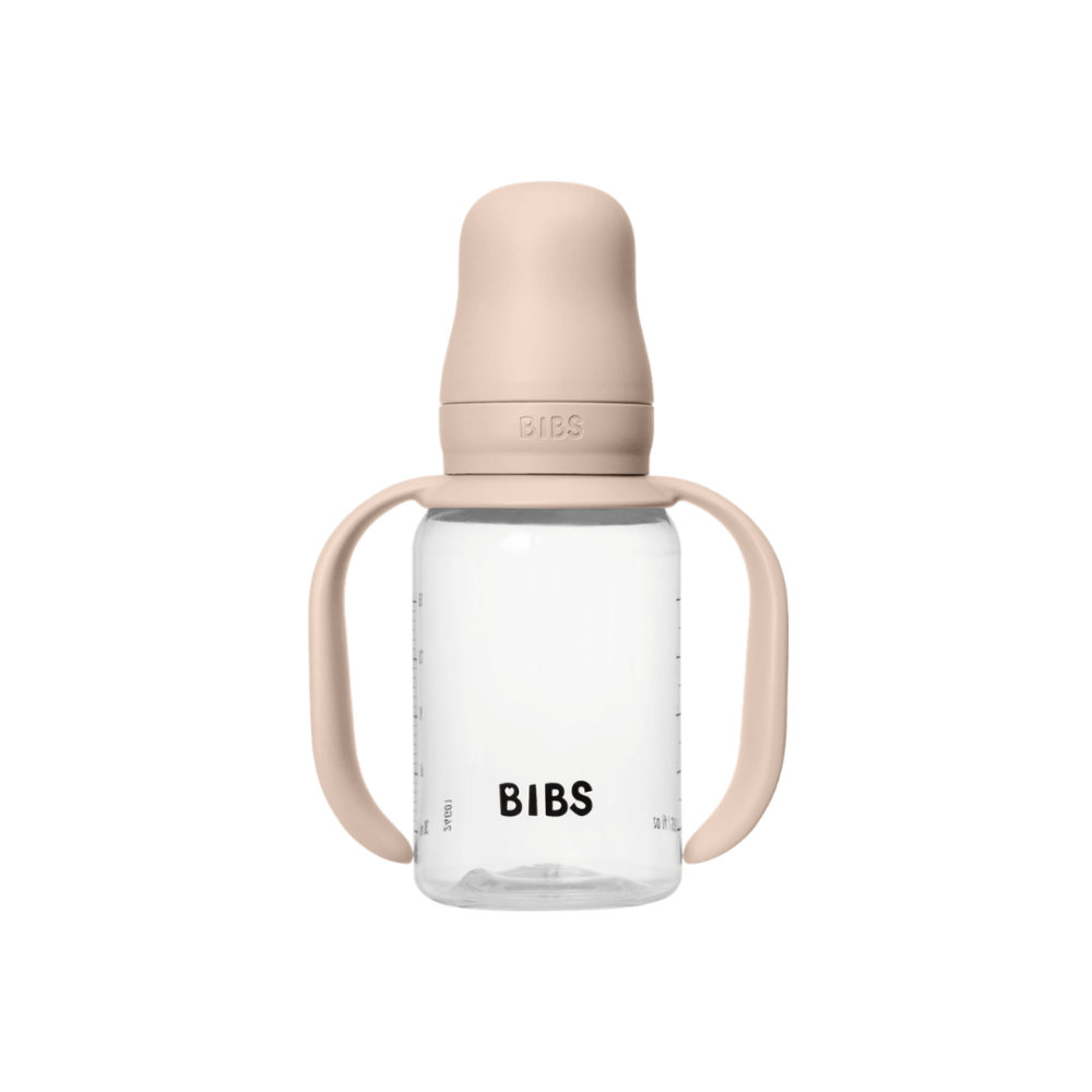 Set biberon BIBS tip Sippy Cup PP 150 ml cu cioc din silicon și sistem antipicurare, Blush
