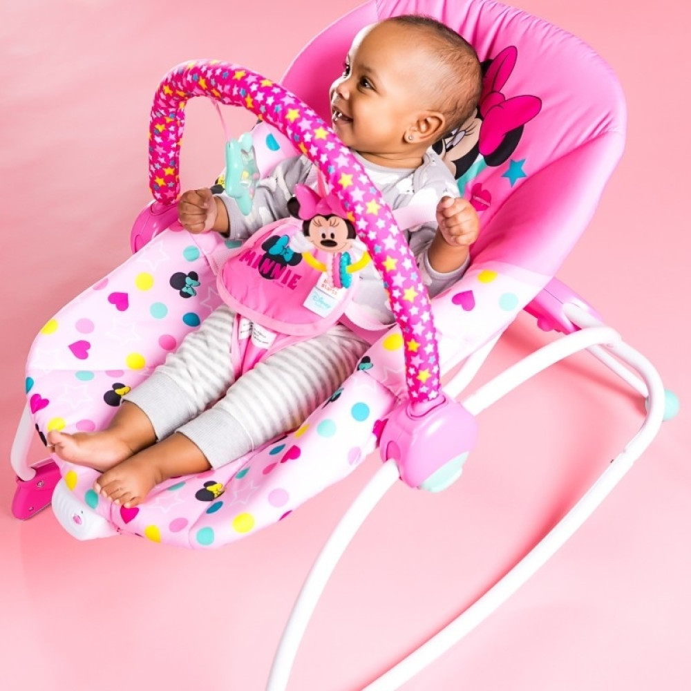Bright Starts - Leagan portabil Rocker Minnie Stars & Smiles