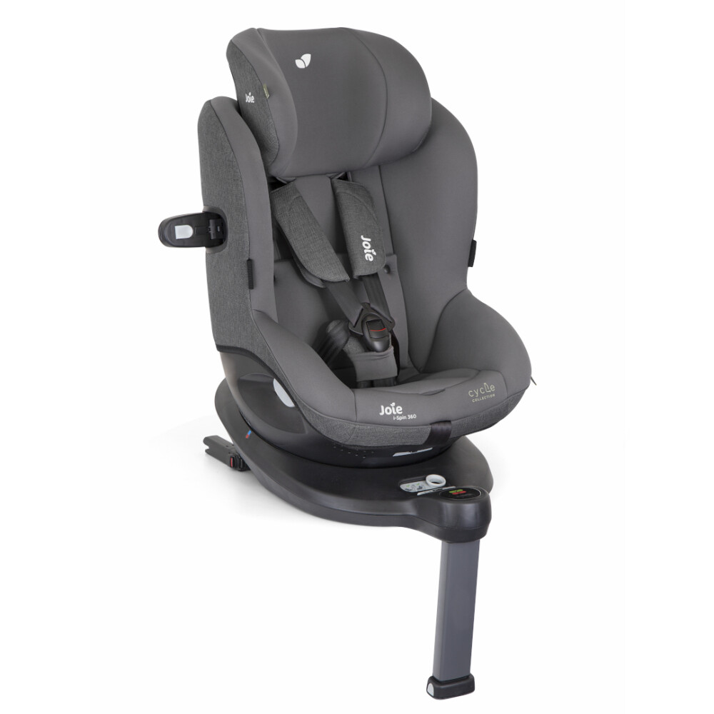 Scaun auto pentru copii Joie  i-Spin 360° Shell Gray, Colectia Cycle, nastere - 105 cm, testat ADAC si testat Suplimentar la impact lateral, frontal si din spate
