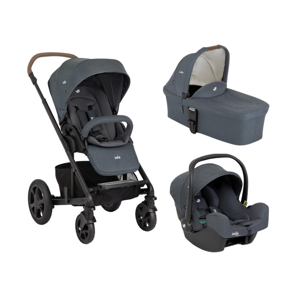 Joie - Carucior pentru copii Chrome DLX 3 in 1 Moonlight (Carucior Chrome DLX Moonlight  + Landou Moonlight + Scoica i-Snug Moonlight)