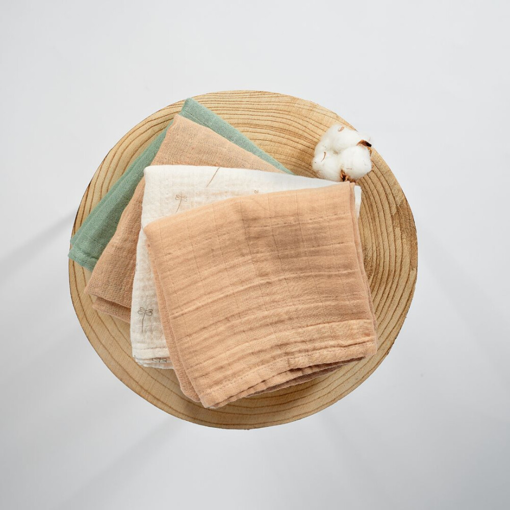 Muselina multifunctionala din bumbac 100% organic, ONINO HUG.me, Oatmeal Beige, x1 bucata, 120 x 120 cm, certificata GOTS
