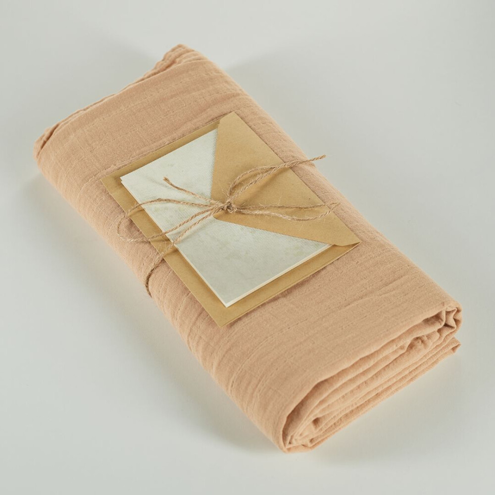 Muselina multifunctionala din bumbac 100% organic, ONINO HUG.me, Oatmeal Beige, x1 bucata, 120 x 120 cm, certificata GOTS