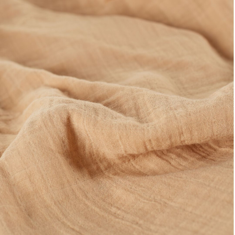 Muselina multifunctionala din bumbac 100% organic, ONINO HUG.me, Oatmeal Beige, x1 bucata, 120 x 120 cm, certificata GOTS