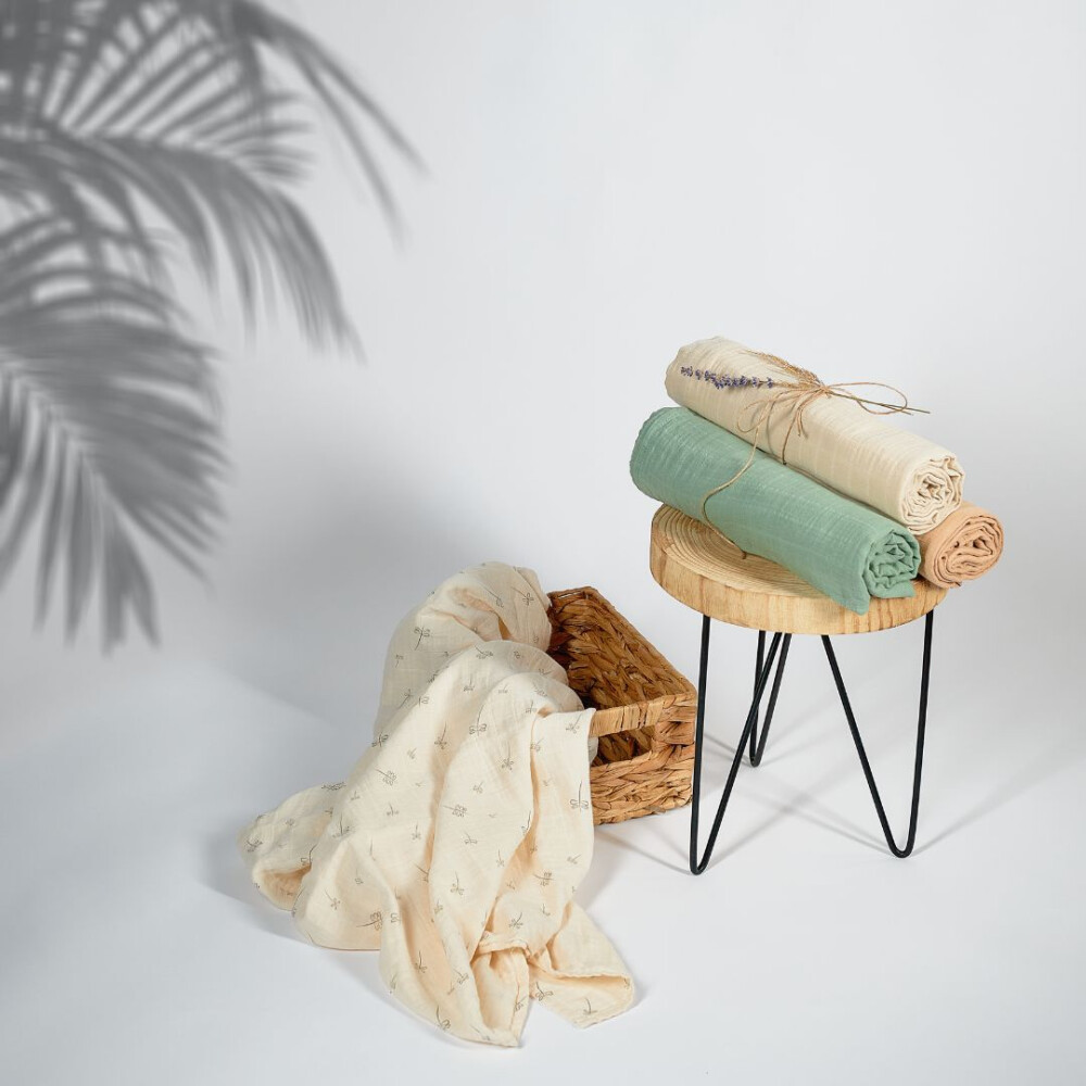 Muselina multifunctionala din bumbac 100% organic, ONINO SNUGGLE.me, Pure Life, x1 bucata, 120 x 120 cm, certificata GOTS