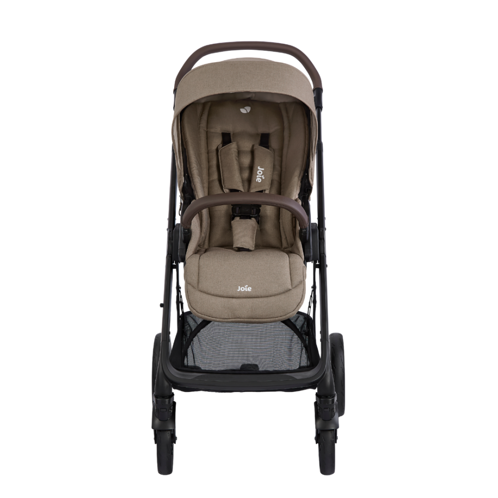 Carucior pentru copii multifunctional 3 in 1 Joie Chrome 2 Cashew (Carucior Chrome 2 Cashew + Landou Chrome Cashew + scoica i-Snug 2 Cashew)