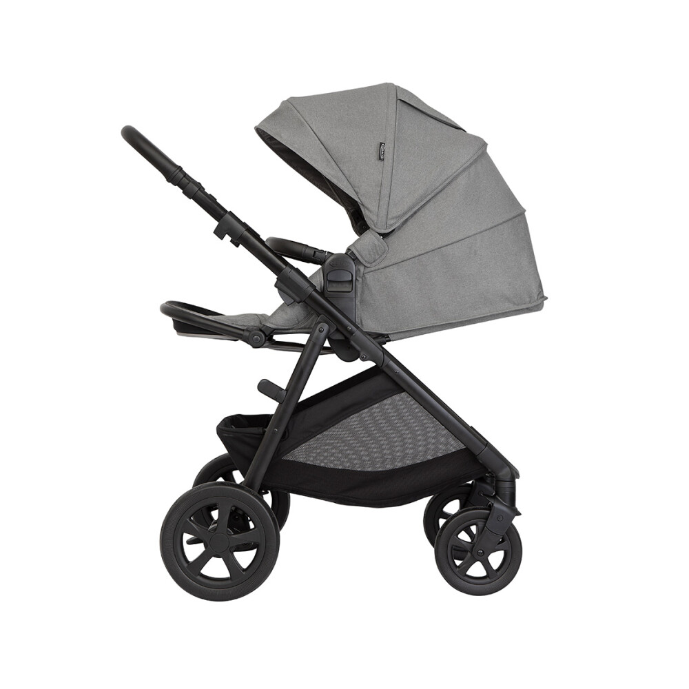 Carucior pentru copii multifunctional 3 in 1 Graco Near2Me DLX Ash (Carucior Near2Me DLX + Landou Near2Me DLX + Scoica SnugLite)