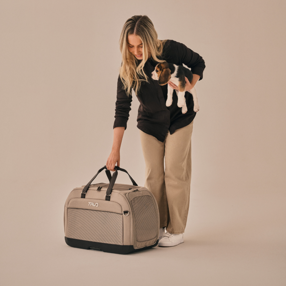 Sistem de transport si protectie auto pentru Animale de Companie tip geanta Tavo Hendrick cu sistem de prindere Isofix, max 20.4 kg, Tawny