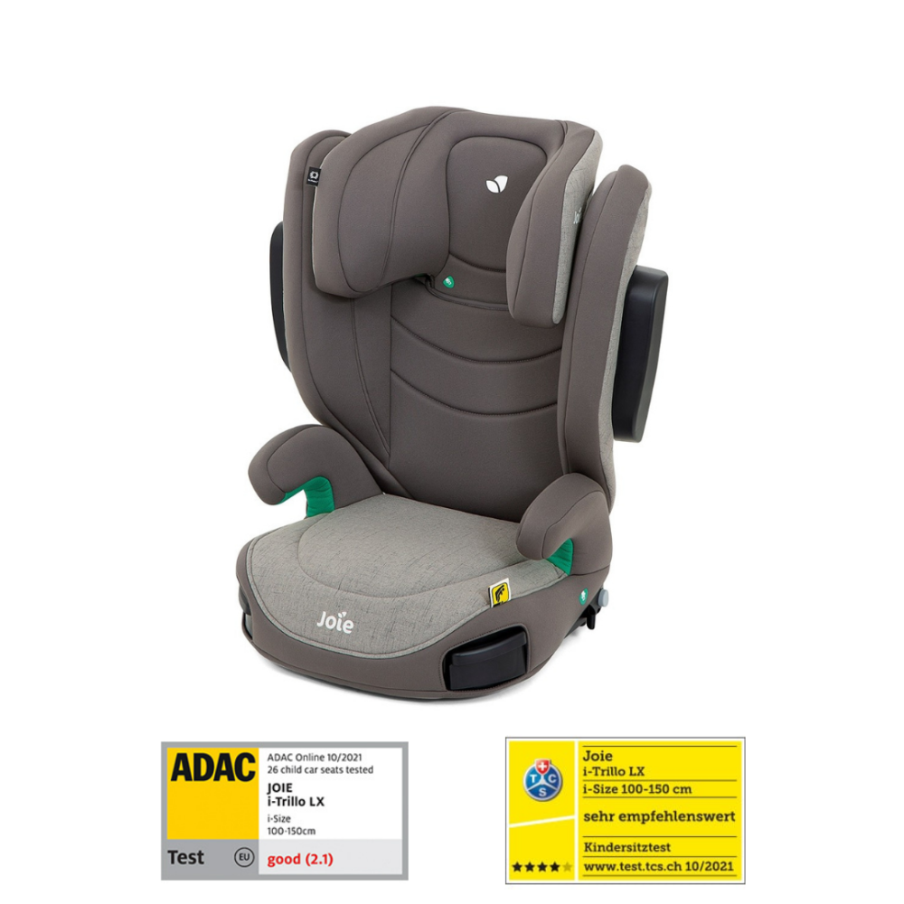 Scaun auto pentru copii Joie i-Size i-Trillo lx Dark Pewter, 100-150 cm, testat ADAC si testat Suplimentar la impact lateral, frontal si din spate