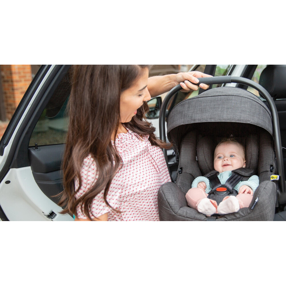 Scoica auto pentru copii Joie i-Size i-Gemm Gray Flannel, nastere - 85 cm, testata ADAC si testata Suplimentar la impact lateral, frontal si din spate