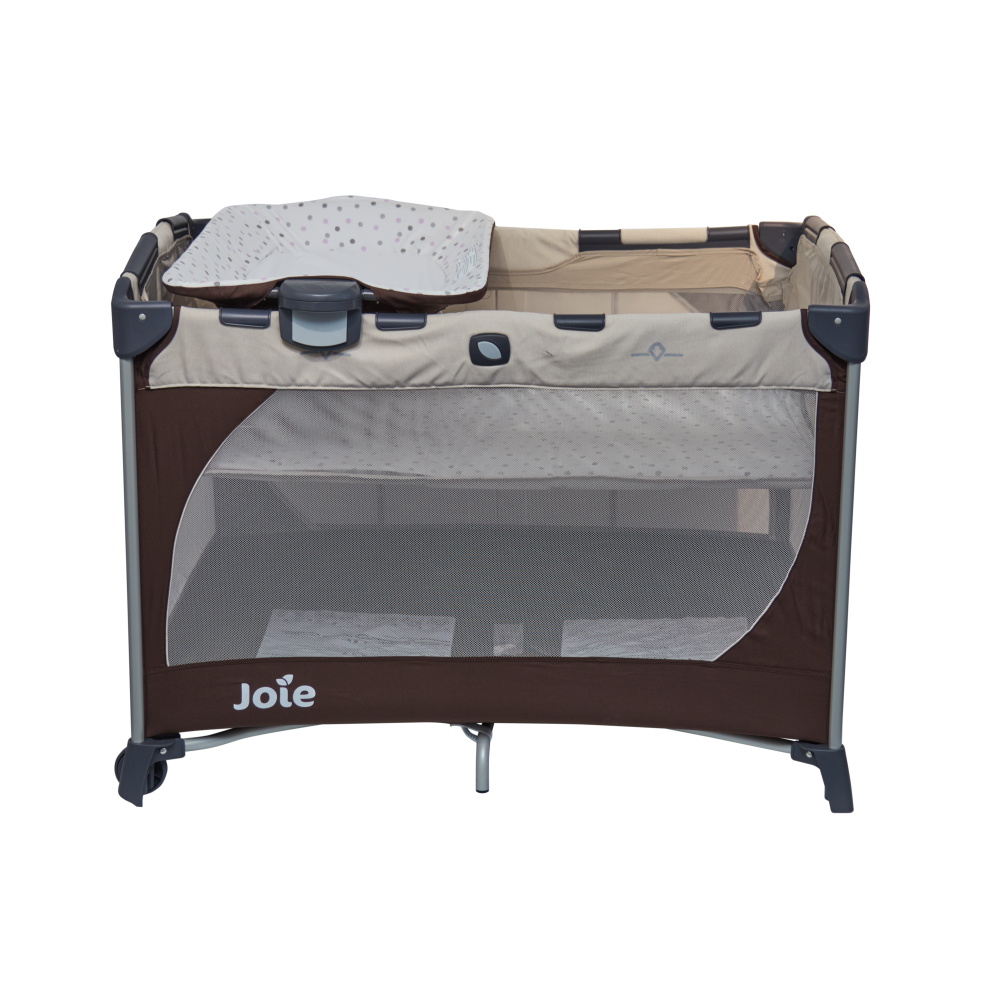 Patut pliant Joie Commuter Change Beige Dots, cu cosulet detasabil inclus