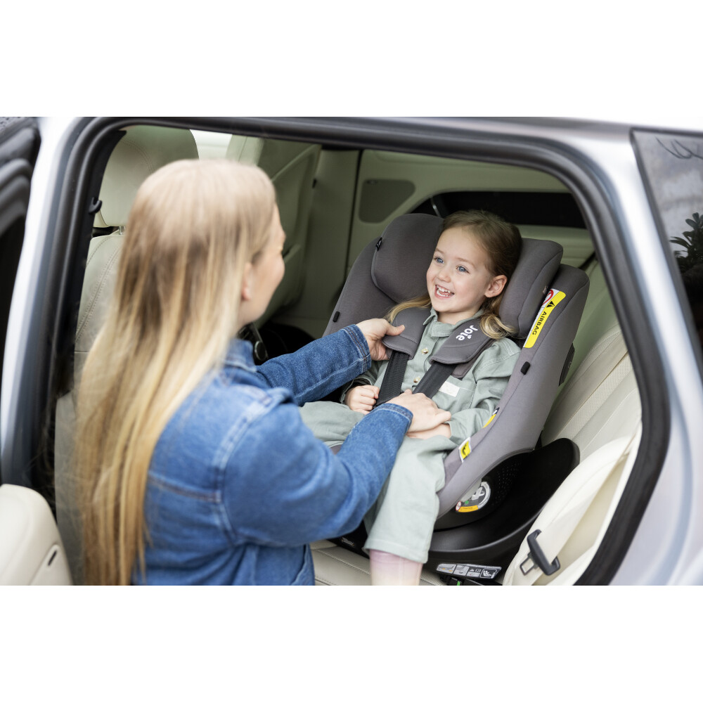 Scaun auto pentru copii Joie i-Size i-Pivot 360° Thunder, nastere - 105 cm, testat Suplimentar la impact lateral, frontal si din spate
