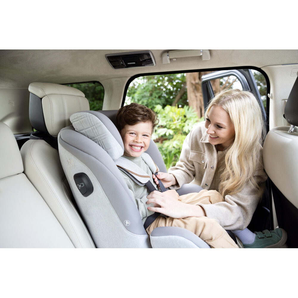 Scaun auto pentru copii Joie i-Size i-Plenti Signature, 76-150 cm, Oyster, testat Suplimentar la impact lateral, frontal si din spate