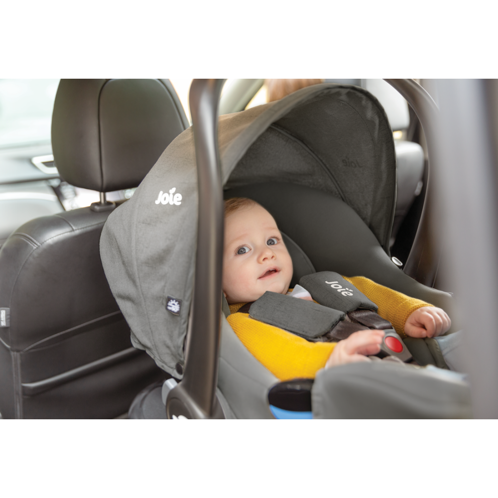 Scoica auto pentru copii Joie i-Snug Gray Flannel, nastere-75 cm, testata ADAC si testata Suplimentar la impact lateral, frontal si din spate