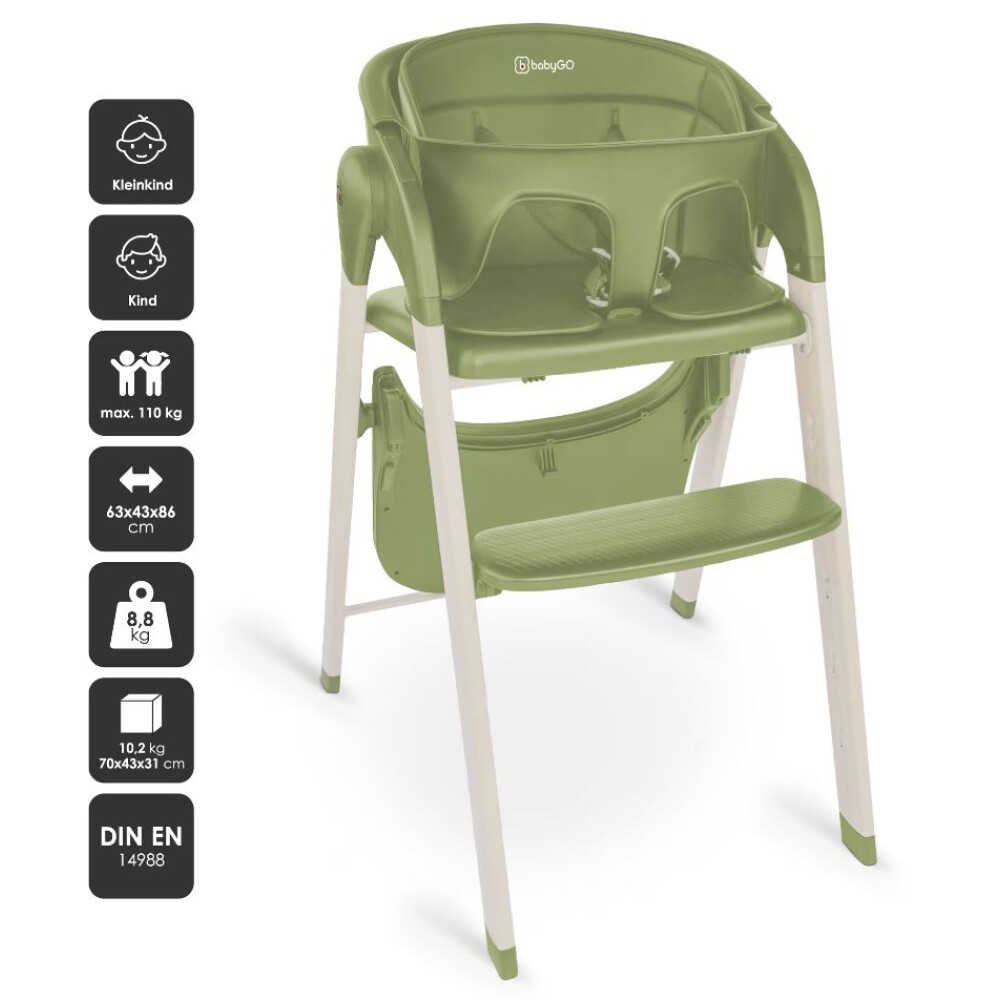 Scaun de masa transformabil BabyGo Levels, Khaki