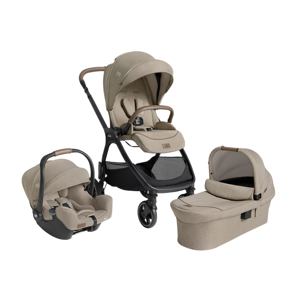Carucior pentru copii multifunctional 3 in 1 Joie Valora Signature Sandstone (Carucior Valora + Landou Ramble XL + scoica i-Starter)