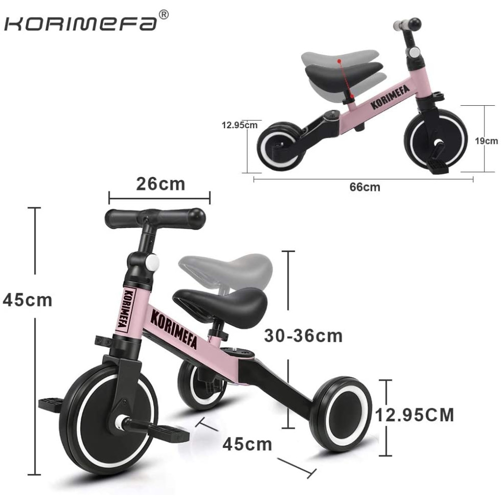 Korimefa - Tricicleta 3 in 1 Roz