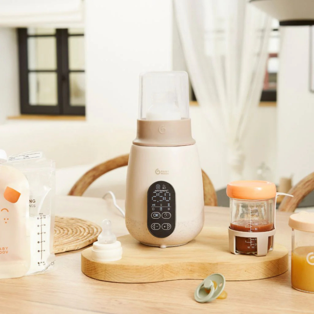 Incalzitor si sterilizator biberoane (recipiente) pentru casa si masina Babymoov NutriSmart+ Mineral Beige