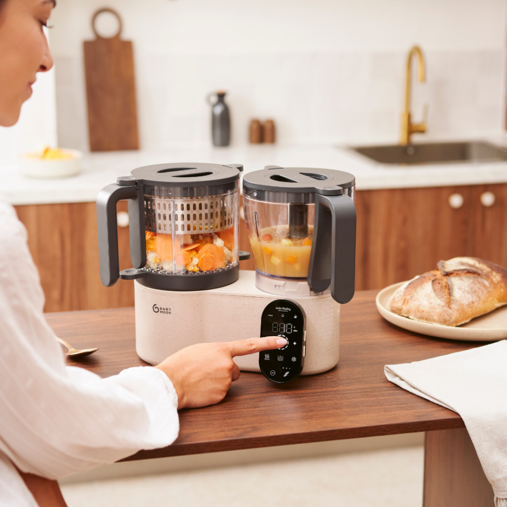 Robot multifunctional Babymoov Nutribaby Evolution 5 in 1, cu functii integrate de feliere si razuire