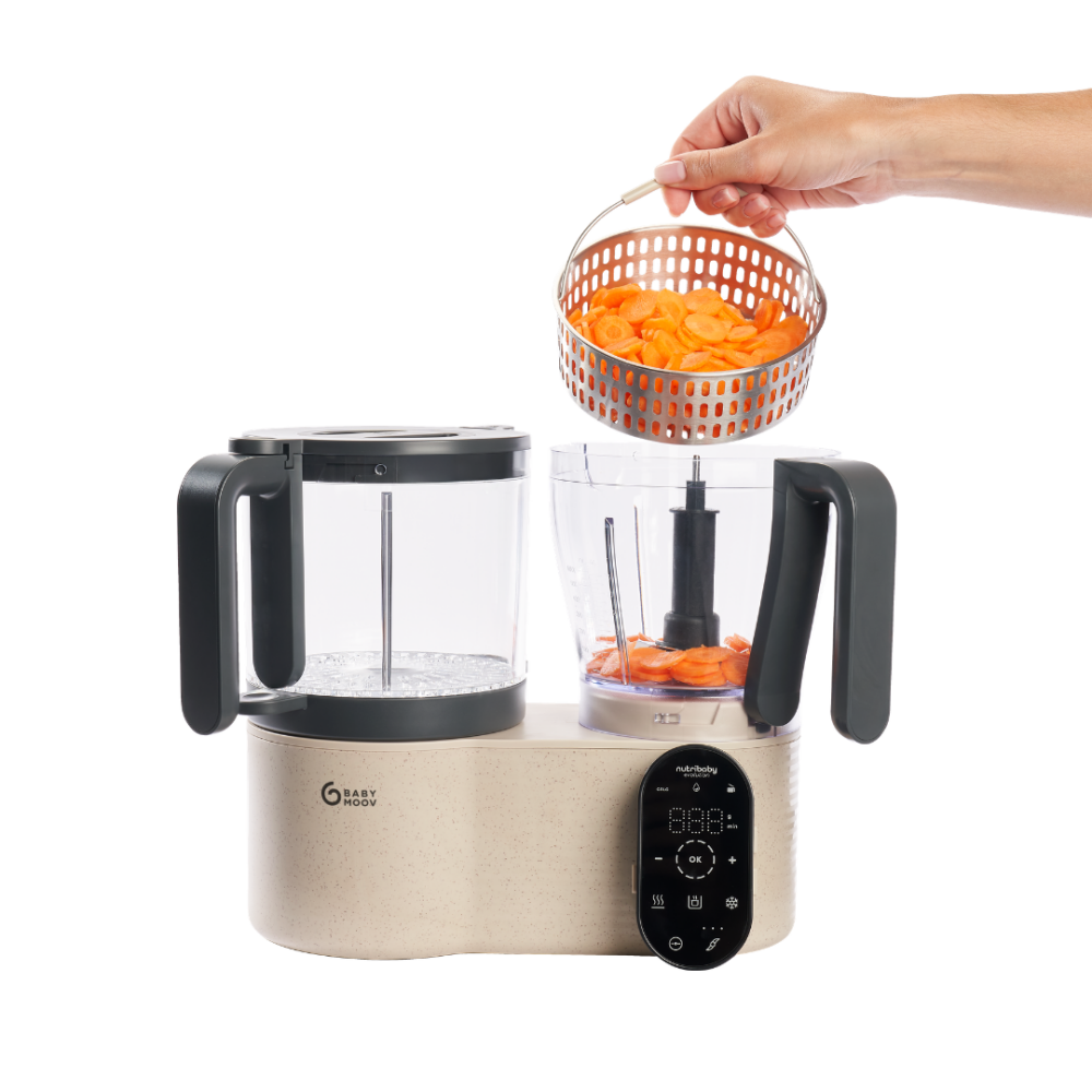 Robot multifunctional Babymoov Nutribaby Evolution 5 in 1, cu functii integrate de feliere si razuire