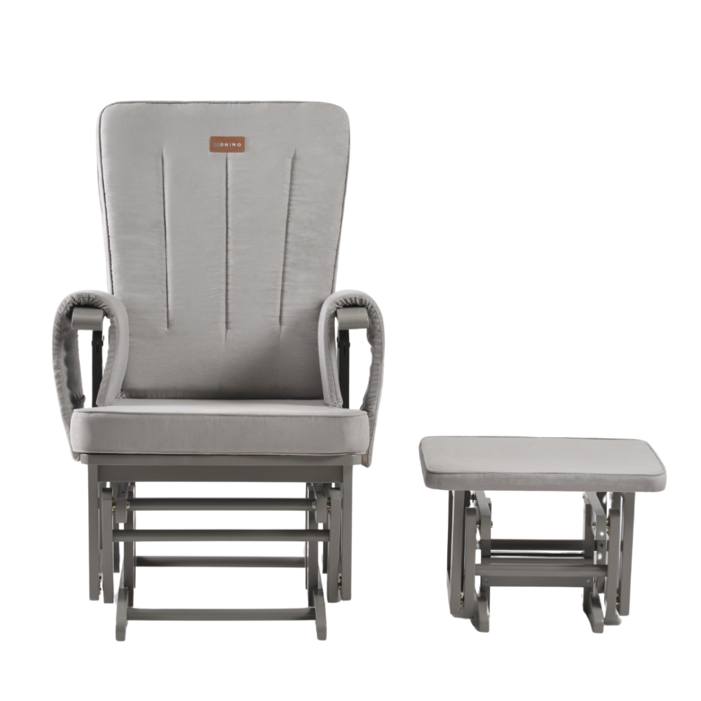 Fotoliu reglabil pentru alaptare, cu suport de picioare inclus, ONINO CALM.me Classic, Pearl Gray