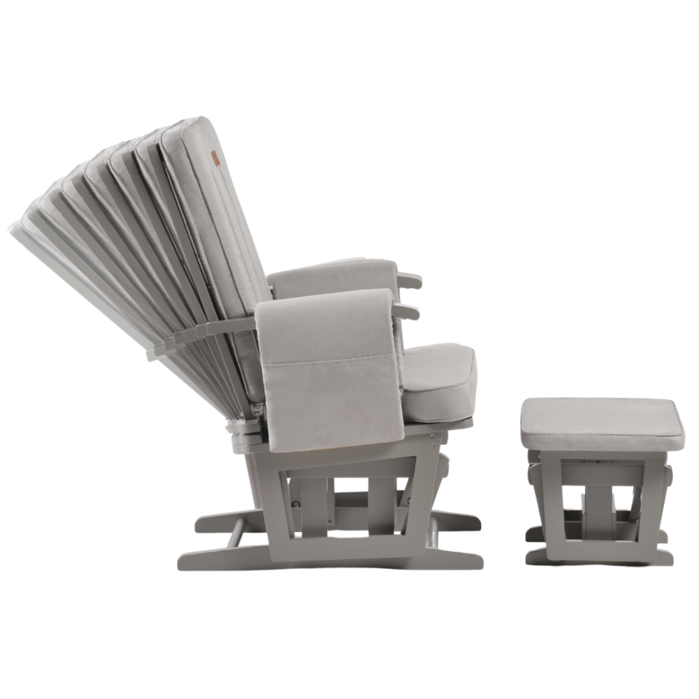Fotoliu reglabil pentru alaptare, cu suport de picioare inclus, ONINO CALM.me Classic, Pearl Gray